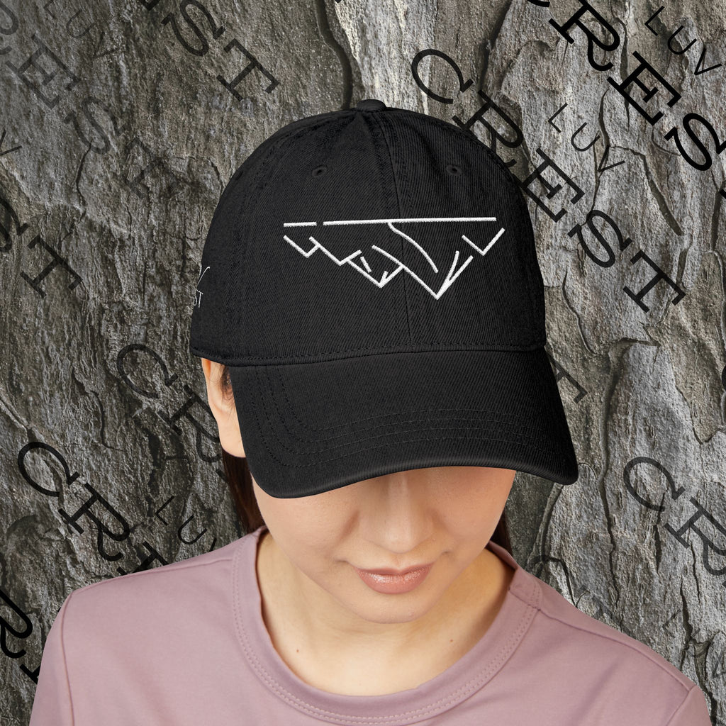 Luvcrest | Black Denim Embroidered Cap