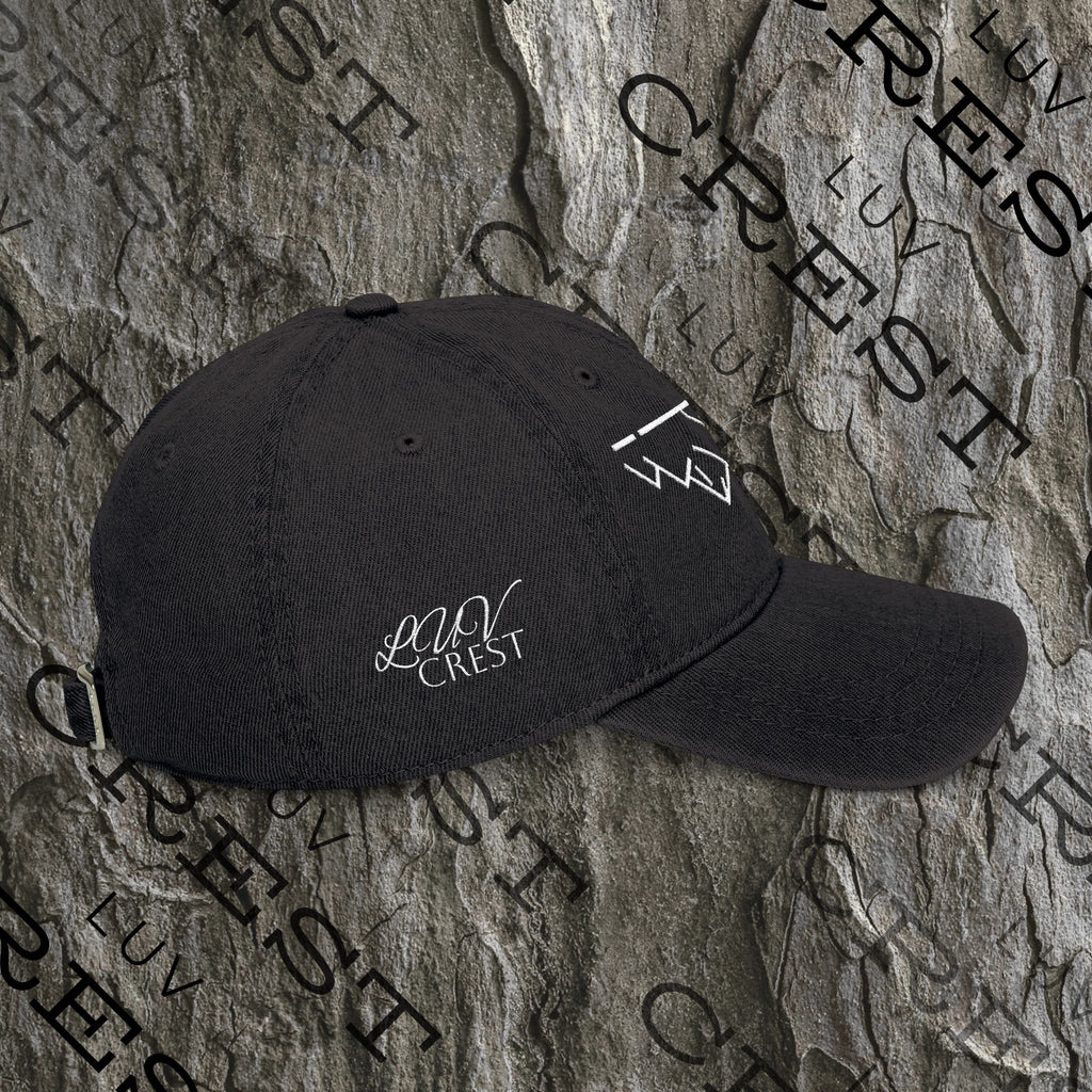 Luvcrest | Black Denim Embroidered Cap