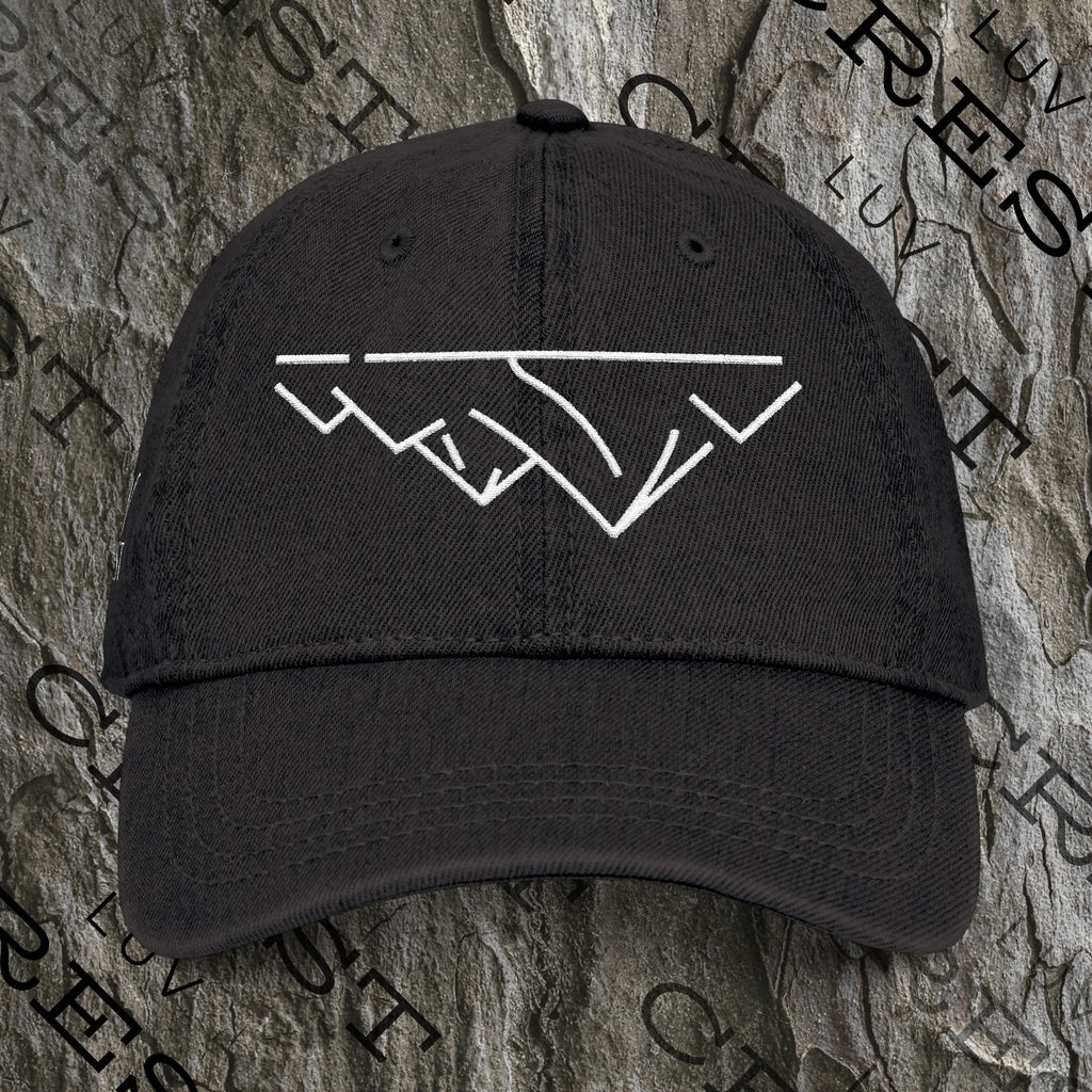 Luvcrest | Black Denim Embroidered Cap