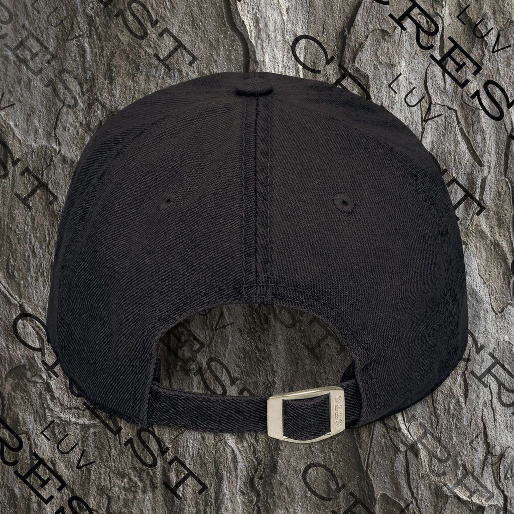 Luvcrest | Black Denim Embroidered Cap